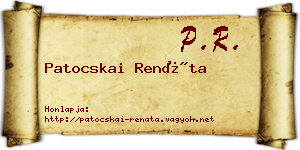 Patocskai Renáta névjegykártya