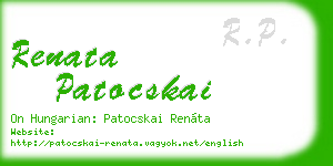 renata patocskai business card
